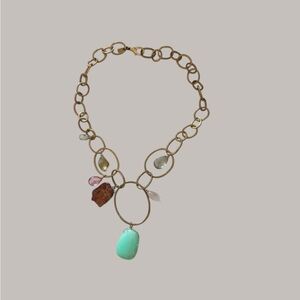 Alexis Bittar Gold Necklace with Multicolor Charms